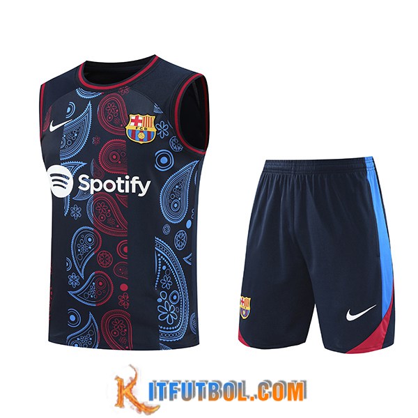 Camiseta Entrenamiento sin mangas FC Barcelona Negro/Rojo/Azul 2024/2025 -02