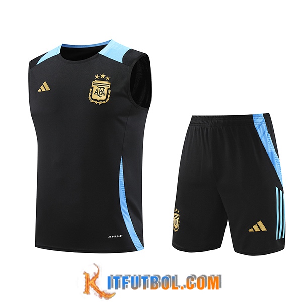 Camiseta Entrenamiento sin mangas Argentina Negro/Azul 2024/2025