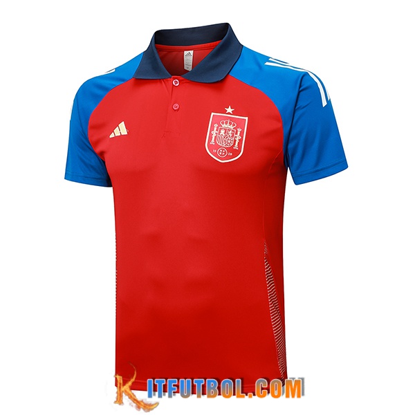 Camiseta Polo España Rojo/Azul 2024/2025