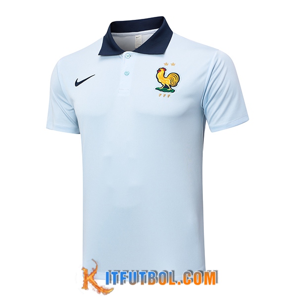 Camiseta Polo Francia Azul Claro 2024/2025