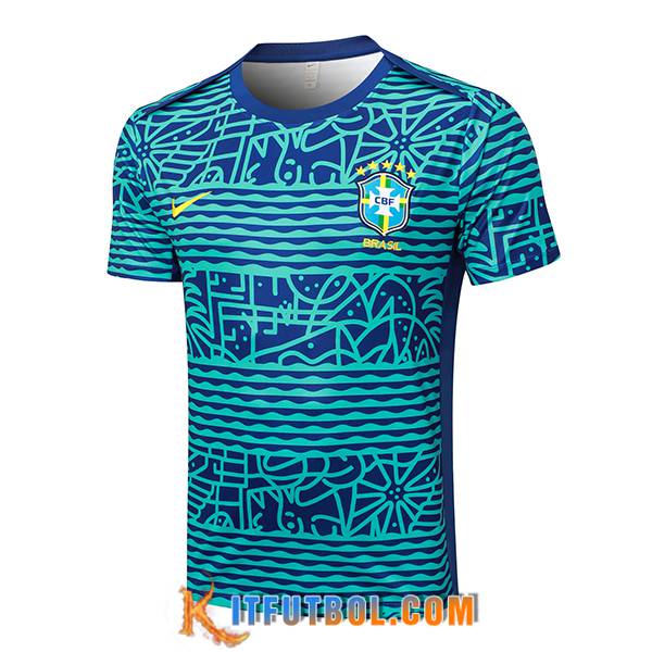 Camiseta Entrenamiento Brasil Azul/Verde 2024/2025