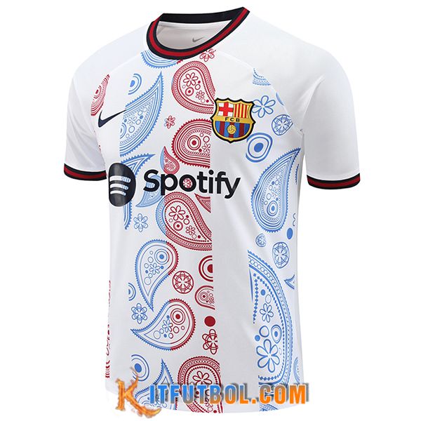 Camiseta Entrenamiento FC Barcelona Blanco/Rojo/Azul 2024/2025