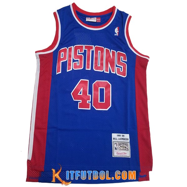 Camisetas Detroit Pistons (LAIMBEER #40) 2024/25 Azul/Rojo
