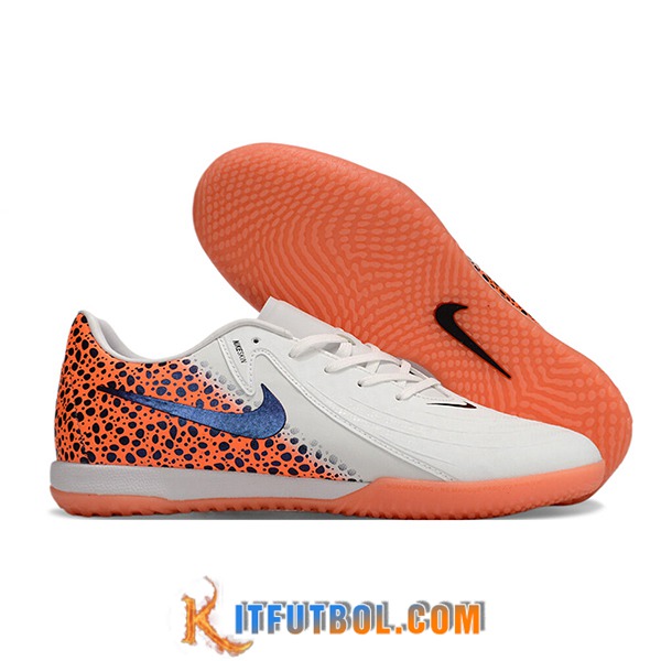 Nike Botas De Fútbol Phantom GX II ACAD LV8 IC Blanco/Naranja/Negro