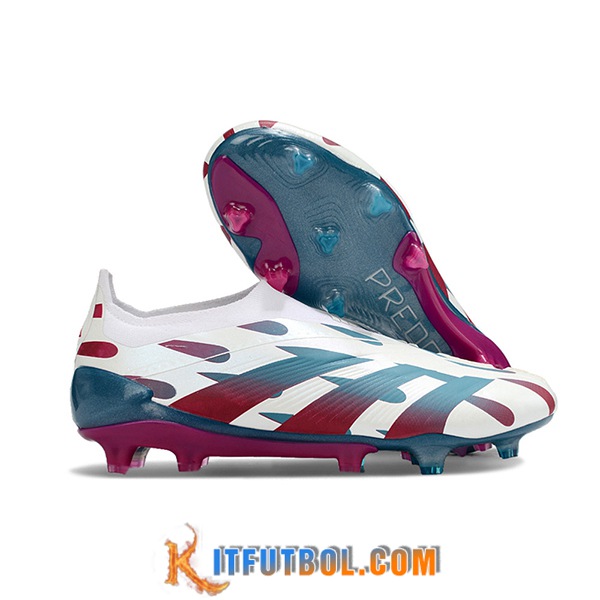 Adidas Botas De Fútbol PREDATOR ELITE LACELESS BOOTS FG Blanco/Verde/Rojo
