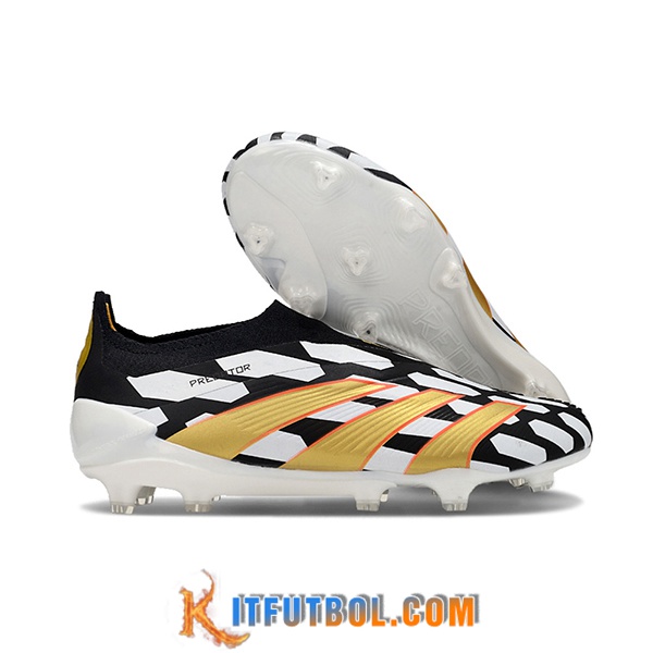 Adidas Botas De Fútbol PREDATOR ELITE LACELESS BOOTS FG Negro/Blanco/Amarillo
