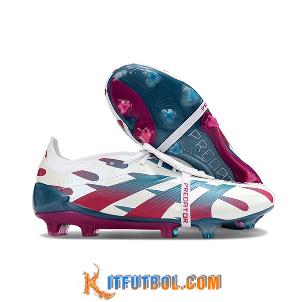 Adidas Botas De Fútbol Predator Elite Tongue FG Blanco/Verde/Rojo