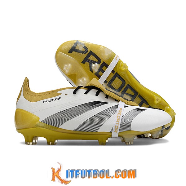 Adidas Botas De Fútbol Predator Elite Tongue FG Blanco/Amarillo/Gris