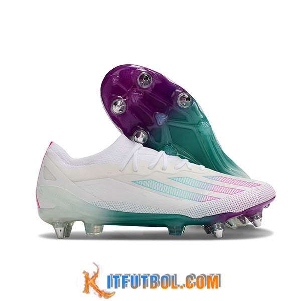 Adidas Botas De Fútbol X Crazyfast1 SG Blanco/Verde/Violeta