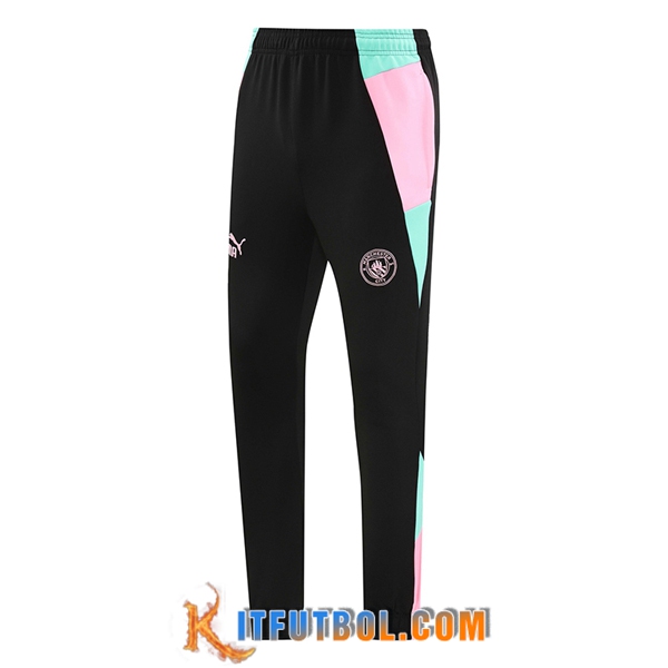 Pantalon Entrenamiento Manchester City Negro/Rosa/Verde 2024/2025