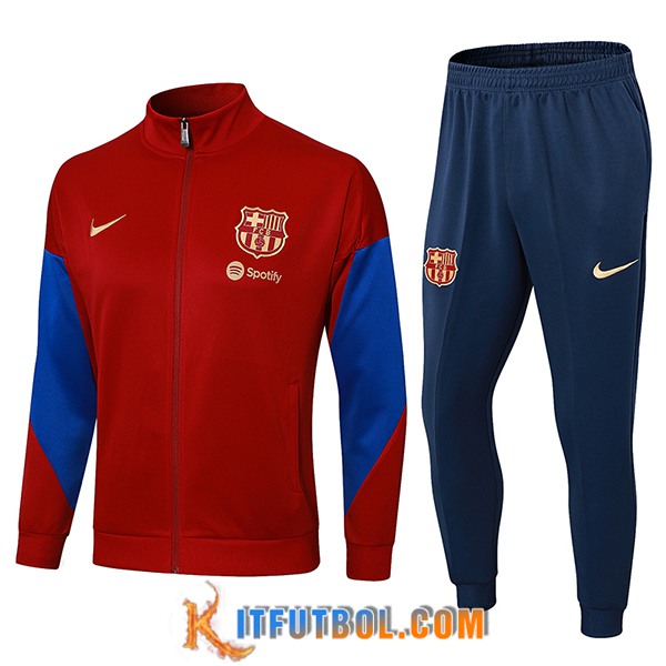 Chandal Equipos De Futbol Chaquetas Futbol FC Barcelona Rojo/Azul 2024/2025 -02