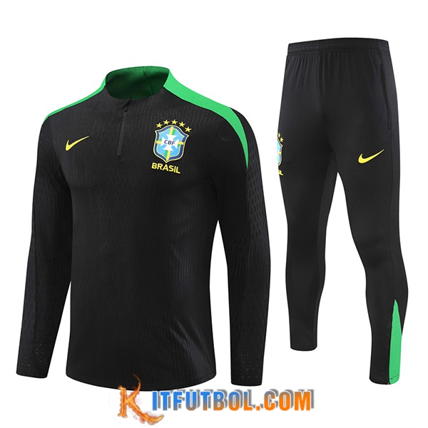 Chandal Equipos De Futbol Brasil Negro/Verde 2024/2025