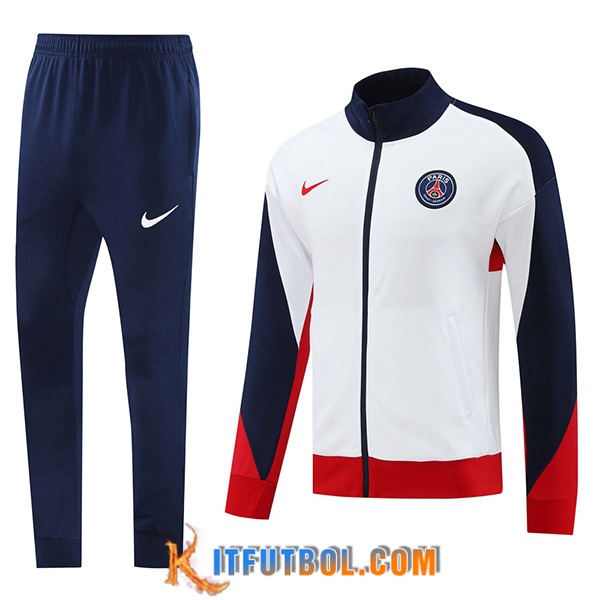Chandal Equipos De Futbol Chaquetas Futbol PSG Blanco/Azul/Rojo 2024/2025 -02