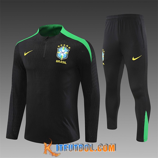 Chandal Equipos De Futbol Brasil Ninos Negro/Verde 2024/2025