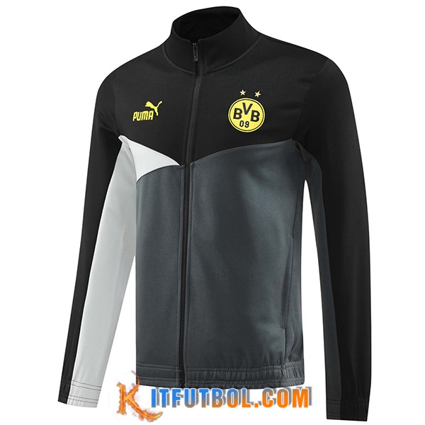 Chaquetas Futbol Dortmund Negro/Gris/Blanco/Amarillo 2024/2025