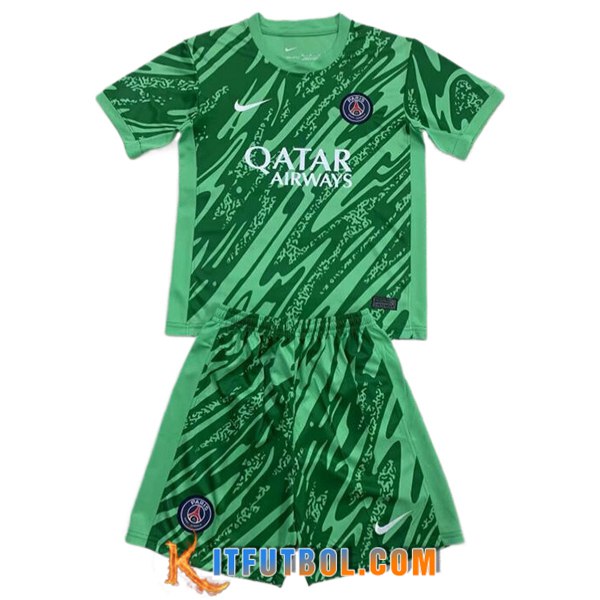 Camisetas De Futbol PSG Ninos Portero Verde 2024/2025