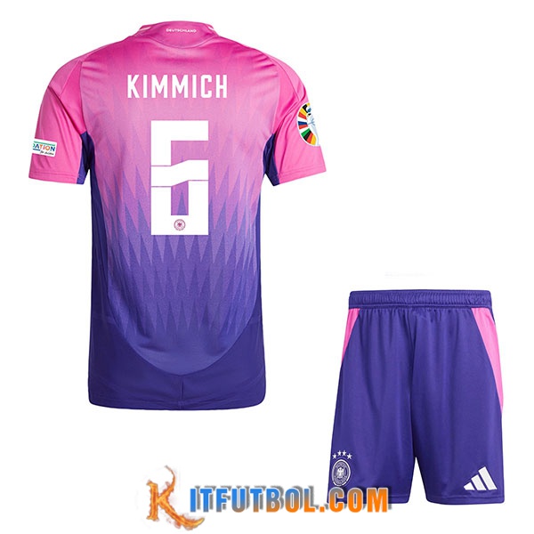 Camisetas De Futbol Alemania (KIMMICH #6) Ninos Segunda UEFA Euro 2024