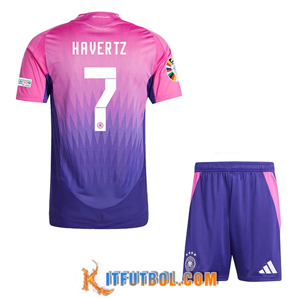 Camisetas De Futbol Alemania (HAVerdeZ #7) Ninos Segunda UEFA Euro 2024