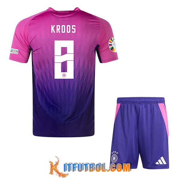 Camisetas De Futbol Alemania (KROOS #8) Ninos Segunda UEFA Euro 2024