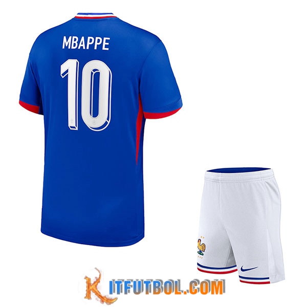 Camisetas De Futbol Francia (MBAPPE #10) Ninos Primera UEFA Euro 2024
