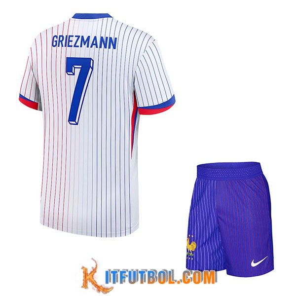 Camisetas De Futbol Francia (GRIEZMANN #7) Ninos Segunda UEFA Euro 2024