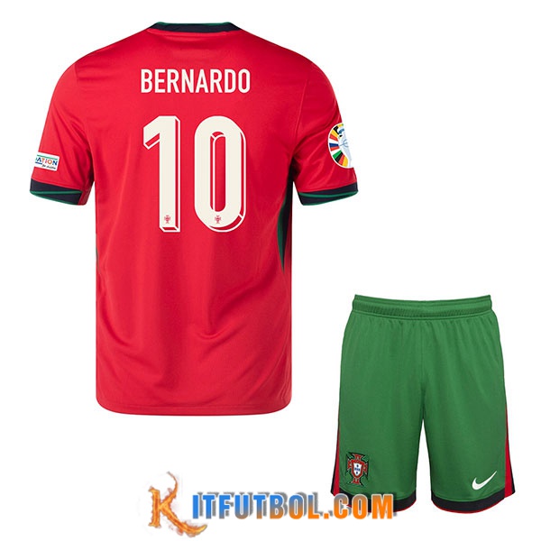 Camisetas De Futbol Portugal (BERNARDO #10) Ninos Primera UEFA Euro 2024