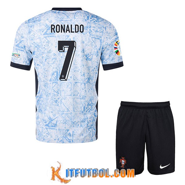 Camisetas De Futbol Portugal (RONALDO #7) Ninos Segunda UEFA Euro 2024
