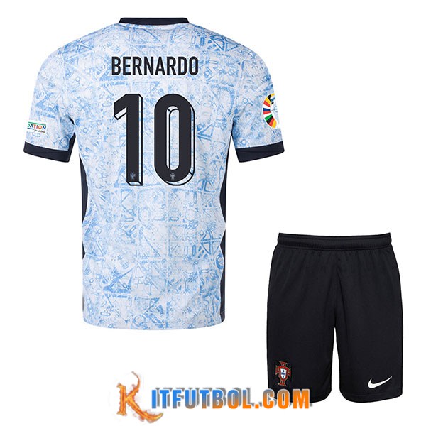 Camisetas De Futbol Portugal (BERNARDO #10) Ninos Segunda UEFA Euro 2024