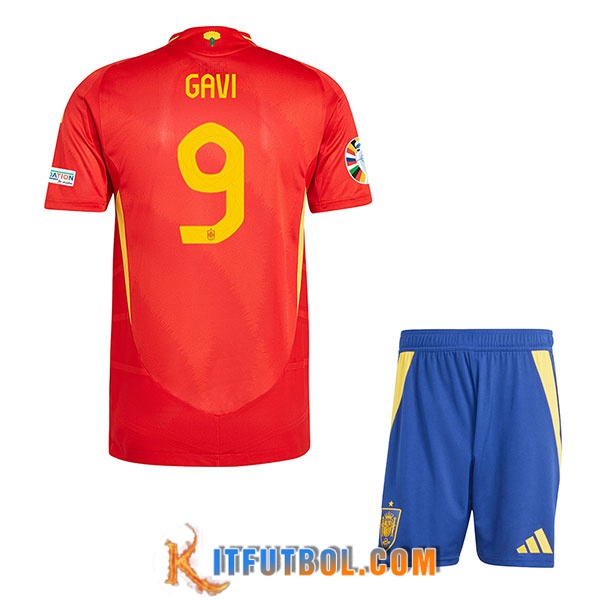 Camisetas De Futbol España (GAVI #9) Ninos Primera UEFA Euro 2024