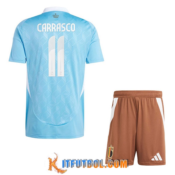 Camiseta Equipo Nacional Bélgica (CARRASCO #11) Ninos 2024/2025 Segunda