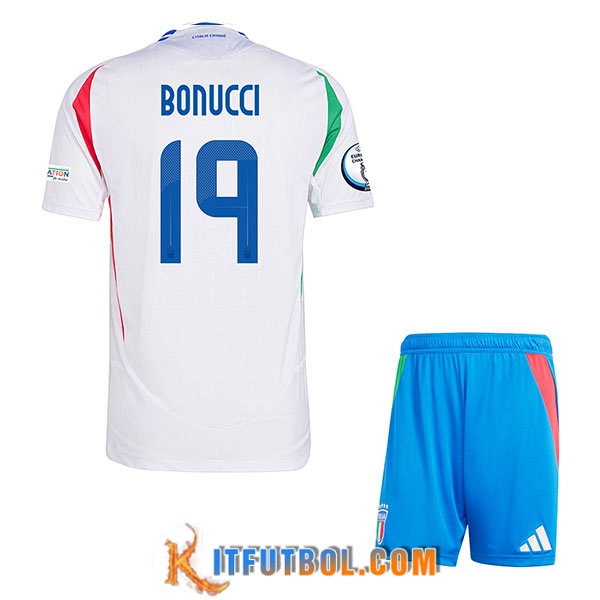 Camiseta Equipo Nacional Italia (BONUCCI #19) Ninos 2024/2025 Segunda