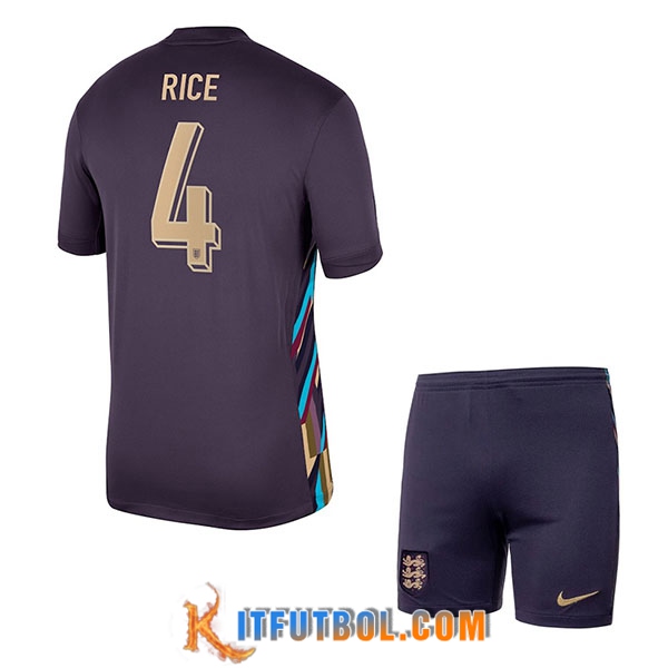 Camiseta Equipo Nacional Inglaterra (RICE #4) Ninos 2024/2025 Segunda