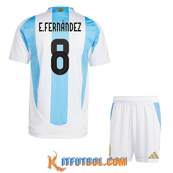 Camiseta Equipo Nacional Argentina (E.FERNANDEZ #8) Ninos 2024/2025 Primera