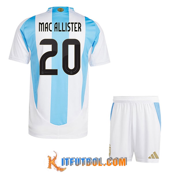 Camiseta Equipo Nacional Argentina (MAC ALLISTER #20) Ninos 2024/2025 Primera