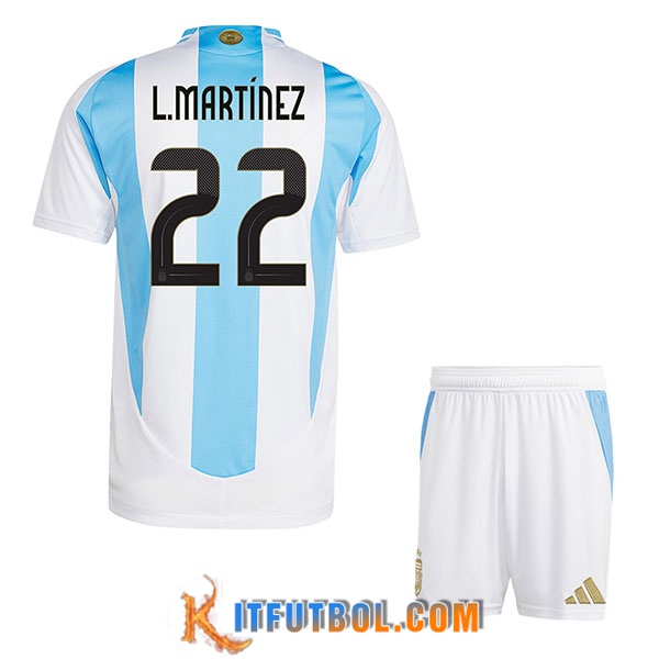 Camiseta Equipo Nacional Argentina (L.MARTINEZ #22) Ninos 2024/2025 Primera