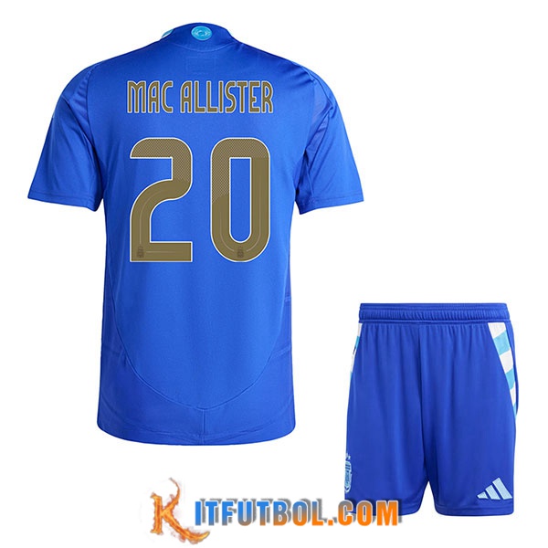 Camiseta Equipo Nacional Argentina (MAC ALLISTER #20) Ninos 2024/2025 Segunda