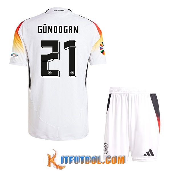 Camiseta Equipo Nacional Alemania (GUNDOGAN #21) Ninos 2024/2025 Primera