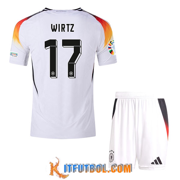 Camiseta Equipo Nacional Alemania (WIRTZ #17) Ninos 2024/2025 Primera
