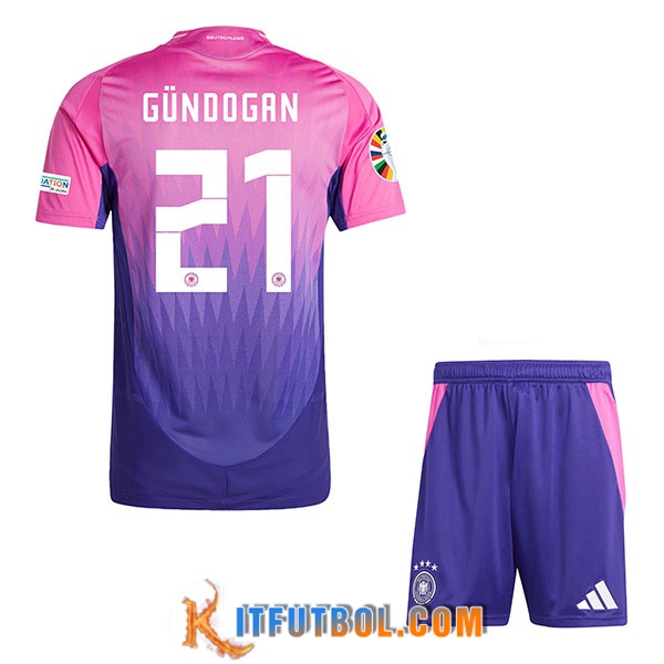 Camiseta Equipo Nacional Alemania (GUNDOGAN #21) Ninos 2024/2025 Segunda