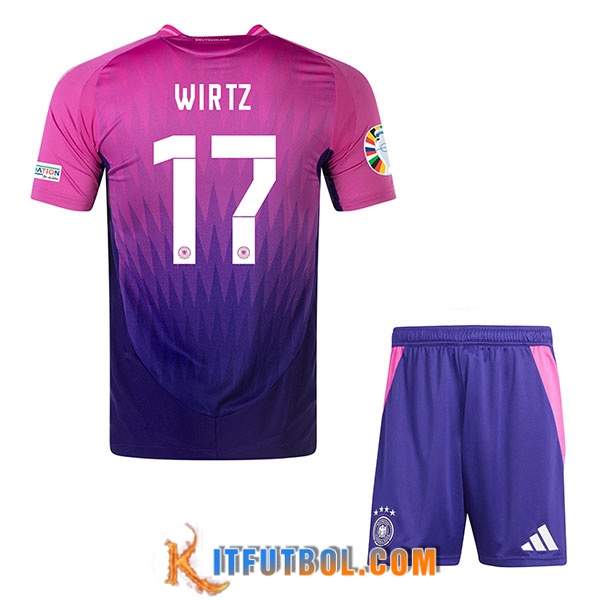 Camiseta Equipo Nacional Alemania (WIRTZ #17) Ninos 2024/2025 Segunda