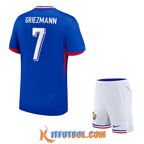 Camiseta Equipo Nacional Francia (GRIEZMANN #7) Ninos 2024/2025 Primera