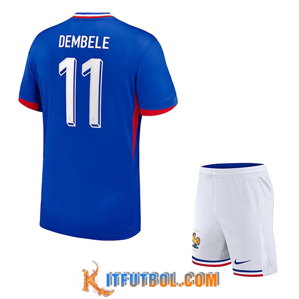Camiseta Equipo Nacional Francia (DEMBELE #11) Ninos 2024/2025 Primera