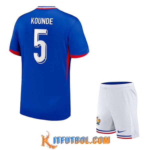 Camiseta Equipo Nacional Francia (KOUNDE #5) Ninos 2024/2025 Primera