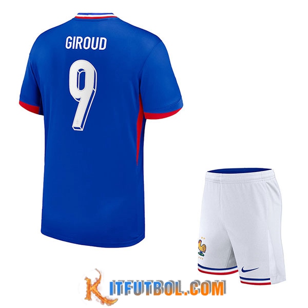 Camiseta Equipo Nacional Francia (GIROUD #9) Ninos 2024/2025 Primera