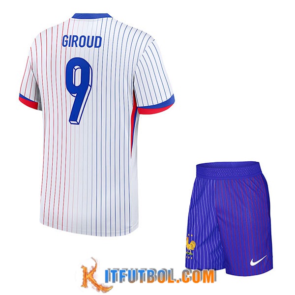 Camiseta Equipo Nacional Francia (GIROUD #9) Ninos 2024/2025 Segunda