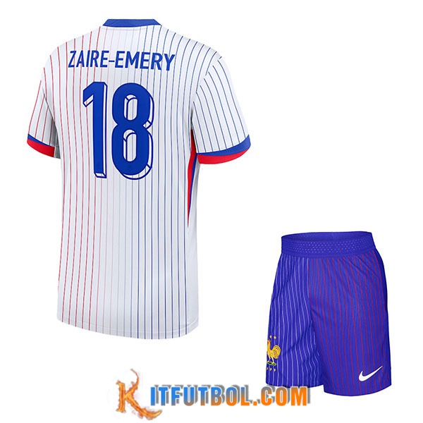 Camiseta Equipo Nacional Francia (ZAIRE-EMERY #18) Ninos 2024/2025 Segunda