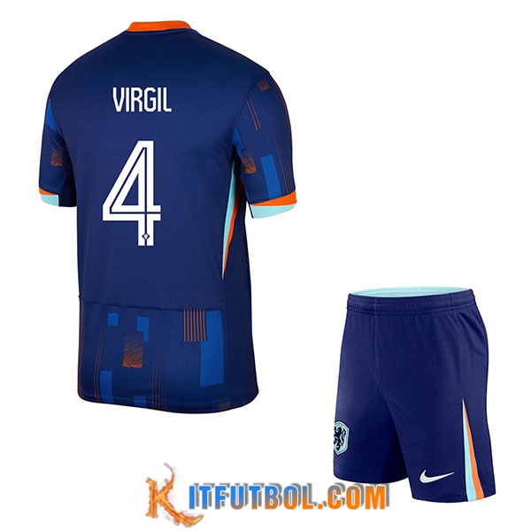 Camiseta Equipo Nacional Países Bajos (VIRGIL #4) Ninos 2024/2025 Segunda