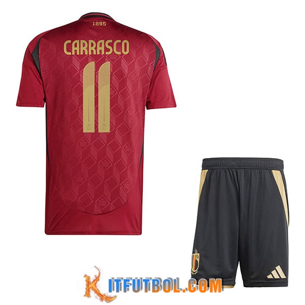 Camiseta Equipo Nacional Bélgica (CARRASCO #11) Ninos 2024/2025 Primera