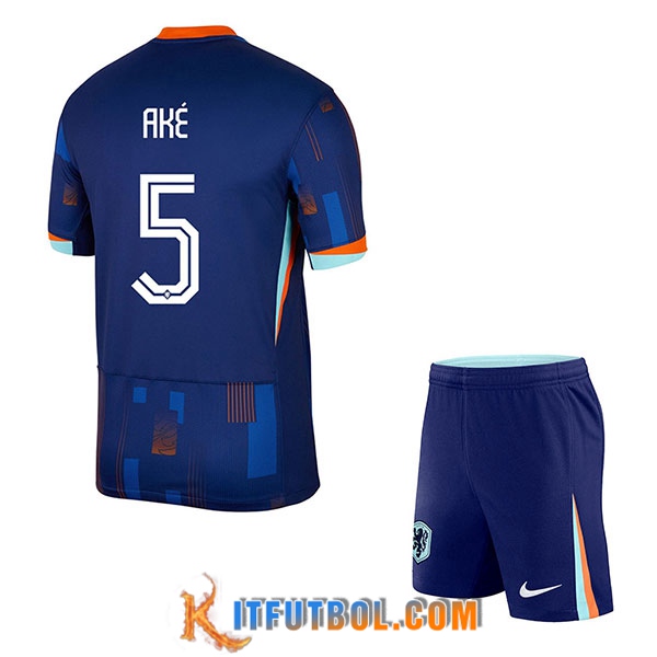 Camiseta Equipo Nacional Países Bajos (AKE #5) Ninos 2024/2025 Segunda
