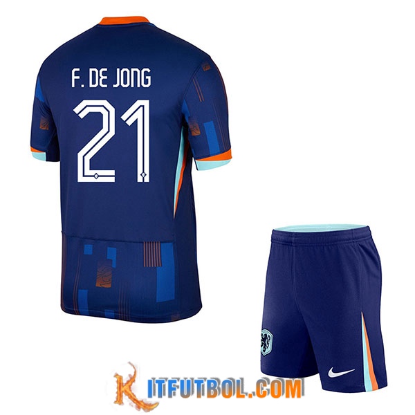 Camiseta Equipo Nacional Países Bajos (F.DE JONG #21) Ninos 2024/2025 Segunda
